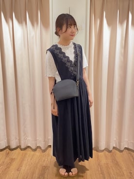 「Samansa Mos2（サマンサ モスモス）のアイテム（バッグ）」を使った、もなみさん（レディース・160cm）の夏コーディネート