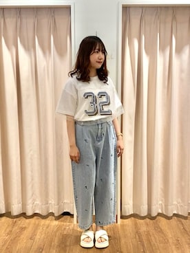 「Samansa Mos2（サマンサ モスモス）のアイテム（パンツ）」を使った、もなみさん（レディース・160cm）の春コーディネート