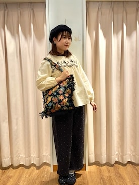 「Samansa Mos2（サマンサ モスモス）のアイテム」を使った、もなみさん（レディース・160cm）の秋コーディネート