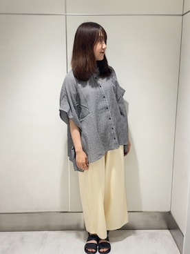 「Samansa Mos2（サマンサ モスモス）のアイテム（パンツ）」を使った、もなみさん（レディース・160cm）の夏コーディネート