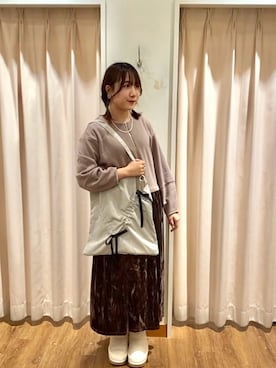 「Samansa Mos2 blue（サマンサモスモスブルー）のアイテム（ワンピース/ドレス）」を使った、もなみさん（レディース・160cm）の秋コーディネート