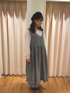 「Samansa Mos2（サマンサ モスモス）のアイテム（帽子）」を使った、もなみさん（レディース・160cm）の春コーディネート