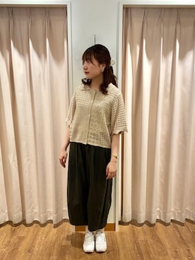 「Samansa Mos2（サマンサ モスモス）のアイテム（パンツ）」を使った、もなみさん（レディース・160cm）の春コーディネート