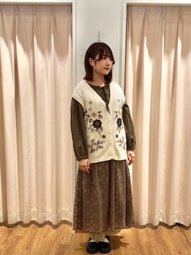 「Samansa Mos2（サマンサ モスモス）のエッグパンツ（その他パンツ）」を使った、もなみさん（レディース・160cm）の秋コーディネート