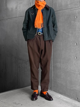 「Wrangler」｜「アイテム（ブルゾン）」を使った、minimal +αさん（メンズ・173cm）の秋コーディネート
