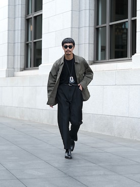 「アイテム（ミリタリージャケット）」を使った、minimal +αさん（メンズ・173cm）の秋コーディネート