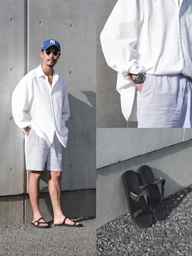 「COMOLI（コモリ）のアイテム」を使った、minimal +αさん（メンズ・173cm）の夏コーディネート