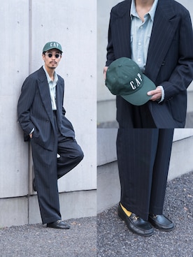 「byeA.（バイエー）のbye A/バイエー/CAP CAP（キャップ、グリーン系）」を使った、minimal +αさん（メンズ・173cm）の秋コーディネート