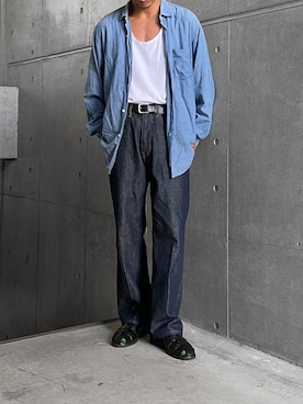 「コモリシャツ」｜minimal +αさん（メンズ・173cm）の夏コーディネート