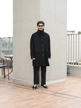 「アイテム（ステンカラーコート）」を使った、minimal +αさん（メンズ・173cm）の秋コーディネート
