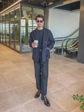 「CROCKETT&JONES（クロケットアンドジョーンズ）のアイテム（ブーツ）」を使った、minimal +αさん（メンズ・173cm）の夏コーディネート