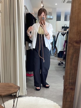 「リネン素材」｜AIさん（レディース・156cm）の夏コーディネート