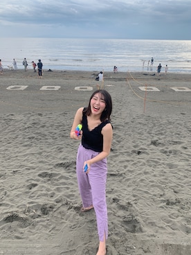 「海」｜「アイテム（アンダーウェア）」を使った、KAHOさん（レディース・170cm）の夏コーディネート