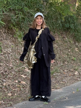 「アイテム（その他トップス）」を使った、あみぃさん（レディース・161cm）の秋コーディネート