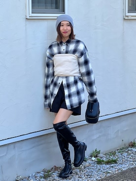 「ファッションを楽しもう」｜「アイテム（その他トップス）」を使った、あみぃさん（レディース・161cm）の秋コーディネート