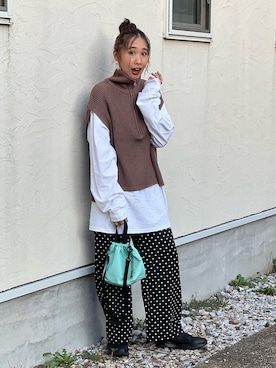 「LYEON（リヨン）のアイテム」を使った、あみぃさん（レディース・161cm）の秋コーディネート
