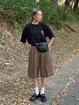 「アイテム（ローファー）」を使った、あみぃさん（レディース・161cm）の夏コーディネート