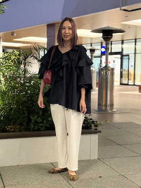 「アイテム（リング）」を使った、あみぃさん（レディース・161cm）の秋コーディネート
