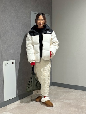 「FIRST DOWN（ファーストダウン）のアイテム（ダウンジャケット/コート）」を使った、あみぃさん（レディース・161cm）の冬コーディネート