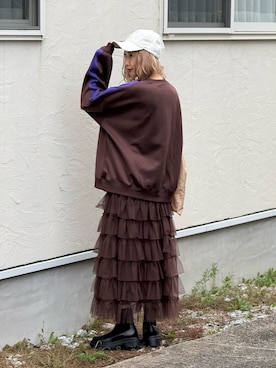 「アイテム（その他トップス）」を使った、あみぃさん（レディース・161cm）の秋コーディネート