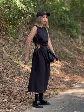 「アイテム（ワンピース）」を使った、あみぃさん（レディース・161cm）の秋コーディネート