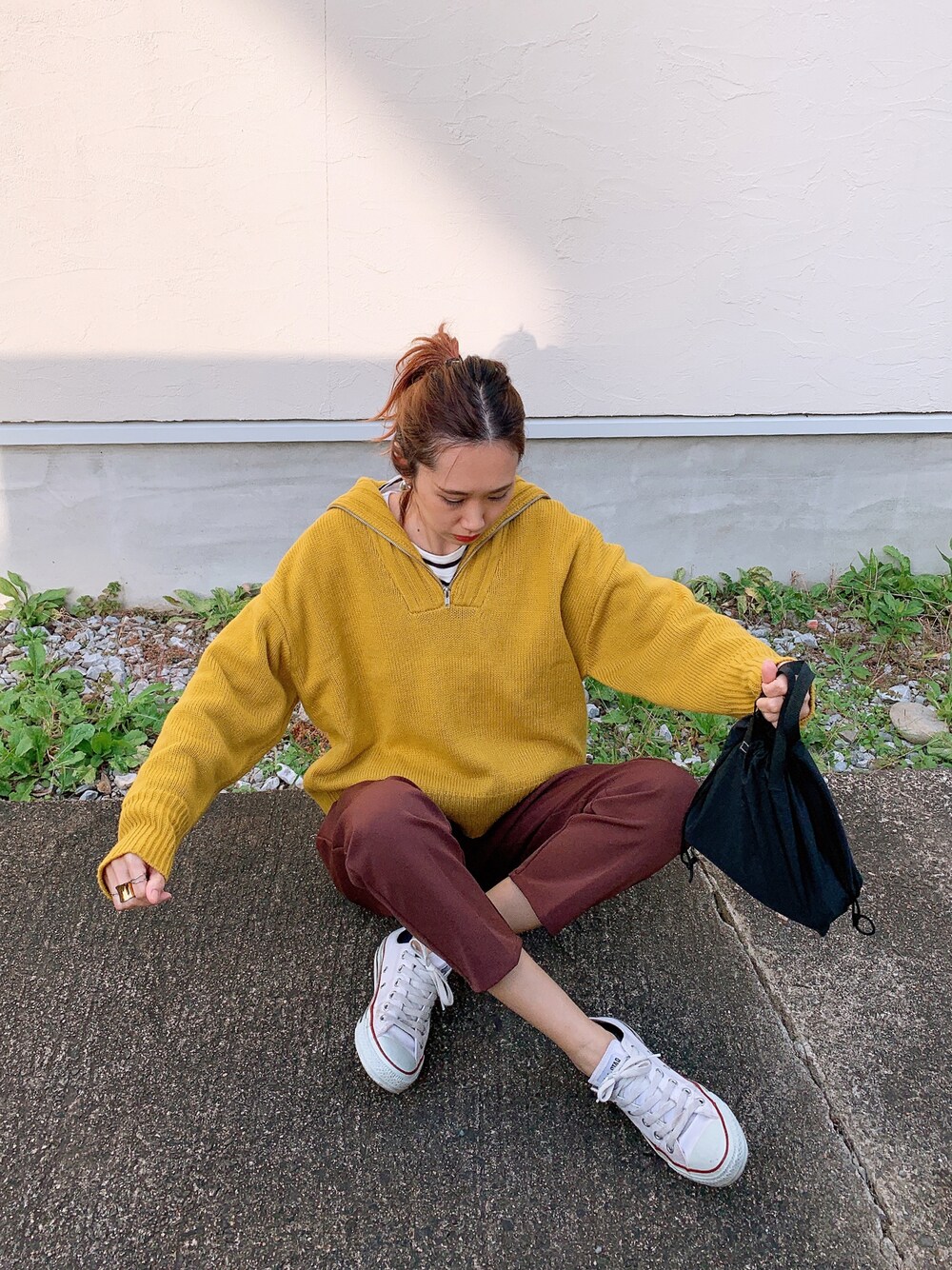 あお　ブラウンニットとイエローニット 在庫処分】メンズ セーター ニット イエロー ブラウン 冬 M/L/XL