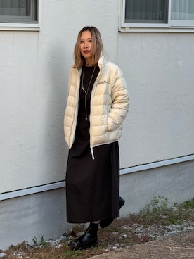 「アイテム（ワンピース）」を使った、あみぃさん（レディース・161cm）の秋コーディネート