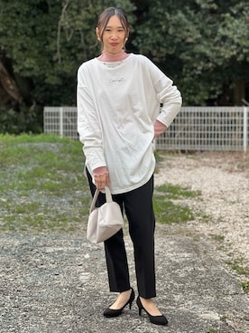 「アイテム（ピアス（両耳用））」を使った、あみぃさん（レディース・161cm）の春コーディネート