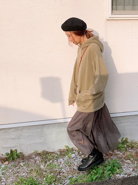「オーバーサイズ」｜「アイテム（雑貨/ホビー）」を使った、あみぃさん（レディース・161cm）の冬コーディネート