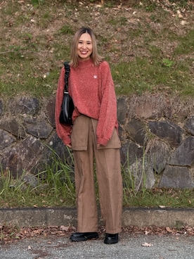 「アイテム（リング）」を使った、あみぃさん（レディース・161cm）の秋コーディネート