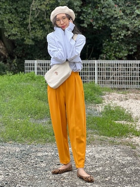 「春カラー」｜「アイテム（バレエシューズ）」を使った、あみぃさん（レディース・161cm）の春コーディネート