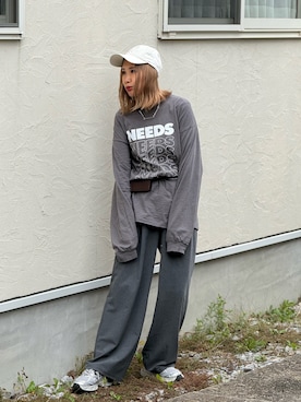 「アイテム（ベルト）」を使った、あみぃさん（レディース・161cm）の秋コーディネート