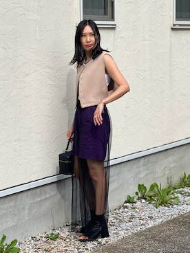 「un/neu（アンノイ）のアイテム」を使った、あみぃさん（骨格ウェーブ・レディース・161cm）の夏コーディネート