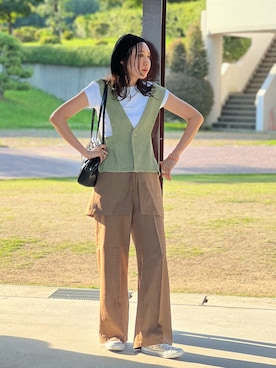 「un/neu（アンノイ）のアイテム」を使った、あみぃさん（骨格ウェーブ・レディース・161cm）の夏コーディネート