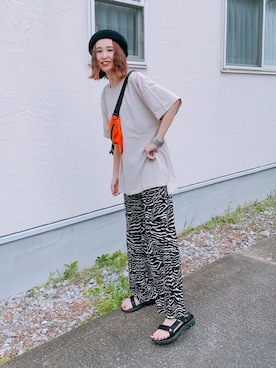 「オーバーサイズ」｜「アイテム（雑貨/ホビー）」を使った、あみぃさん（レディース・161cm）の夏コーディネート