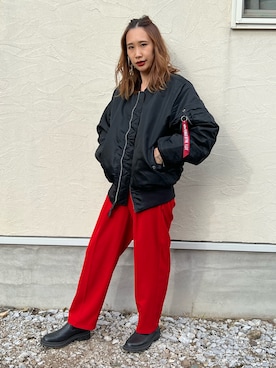 「alpha_industries_japan」｜あみぃさん（レディース・161cm）の秋コーディネート
