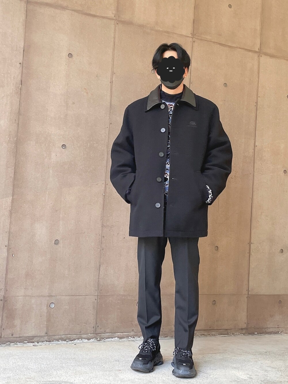 680 BALENCIAGA バレンシアガ ステンカラーコート ブラック 7R 680 BALENCIAGA バレンシアガ ステンカラーコート ブラック 7R