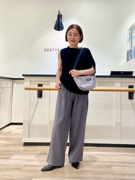 「ODETTE E ODILE（オデットエオディール）のアイテム」を使った、山本　オデット エ オディール スタッフさん（レディース・153cm）の夏コーディネート