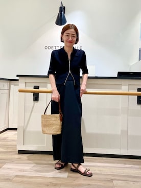 「ODETTE E ODILE（オデットエオディール）のアイテム」を使った、山本　オデット エ オディール スタッフさん（レディース・153cm）の夏コーディネート