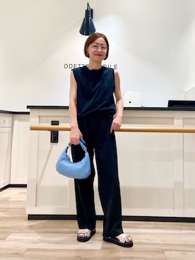 「ODETTE E ODILE（オデットエオディール）のアイテム」を使った、山本　オデット エ オディール スタッフさん（レディース・153cm）の夏コーディネート