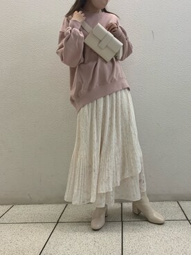 「one after another NICE CLAUP（ワンアフターアナザーナイスクラップ）のアイテム（スウェット）」を使った、kobaさん（レディース・154cm）の秋コーディネート