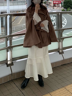 「one after another NICE CLAUP（ワンアフターアナザーナイスクラップ）のアイテム（その他アウター）」を使った、kobaさん（レディース・154cm）の秋コーディネート