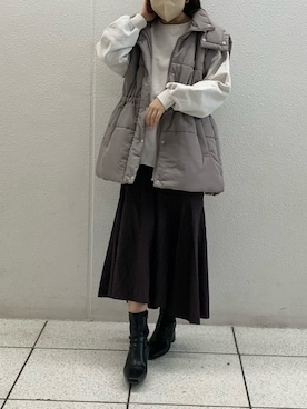 「one after another NICE CLAUP（ワンアフターアナザーナイスクラップ）のアイテム（スウェット）」を使った、kobaさん（レディース・154cm）の秋コーディネート