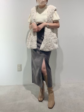「one after another NICE CLAUP（ワンアフターアナザーナイスクラップ）のアイテム（ノーカラーコート）」を使った、kobaさん（レディース・154cm）の夏コーディネート