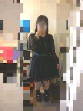 「病みかわいい」｜「アイテム（ワンピース/ドレス）」を使った、うつきさん（レディース・150cm）の春コーディネート