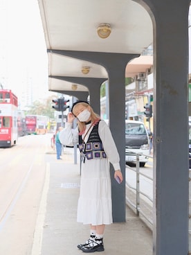 「initial（イニシャル）のアイテム（シューズ）」を使った、yeetung530さん（レディース・168cm）の冬コーディネート