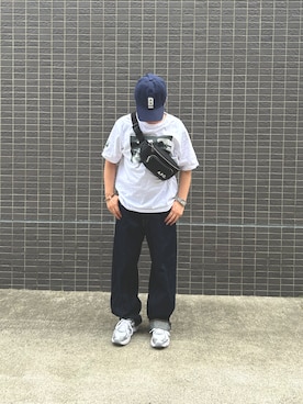 「ASICS（アシックス）のアイテム」を使った、しばっちょさん（メンズ・160cm）の夏コーディネート