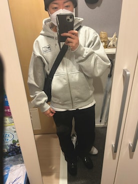 「アイテム（チノパンツ）」を使った、しばっちょさん（メンズ・156cm）の冬コーディネート