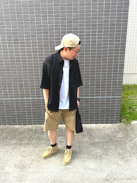 「Clarks（クラークス）のアイテム」を使った、しばっちょさん（メンズ・160cm）の夏コーディネート