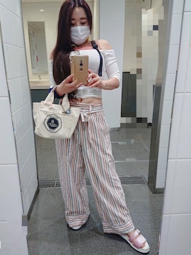 「おちびさん」｜「アイテム（トートバッグ）」を使った、itsuka&Tさん（レディース・151cm）の秋コーディネート